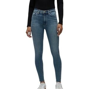 Hudson Jeans High Waisted Skinny Jeans Medium Wash Raw Hem Women's Size 27 NWT